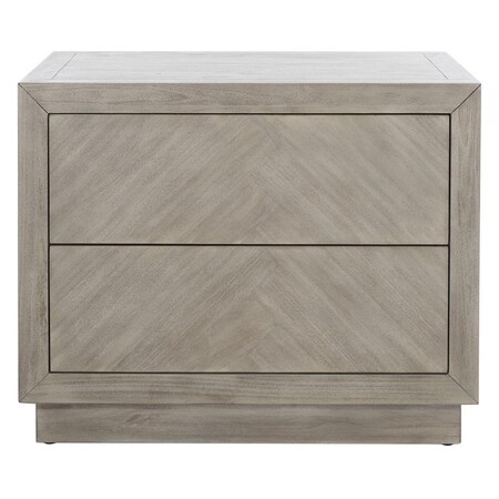 Safavieh Steve 2 Drawer Wood Nightstand, Light Grey SFV7700C